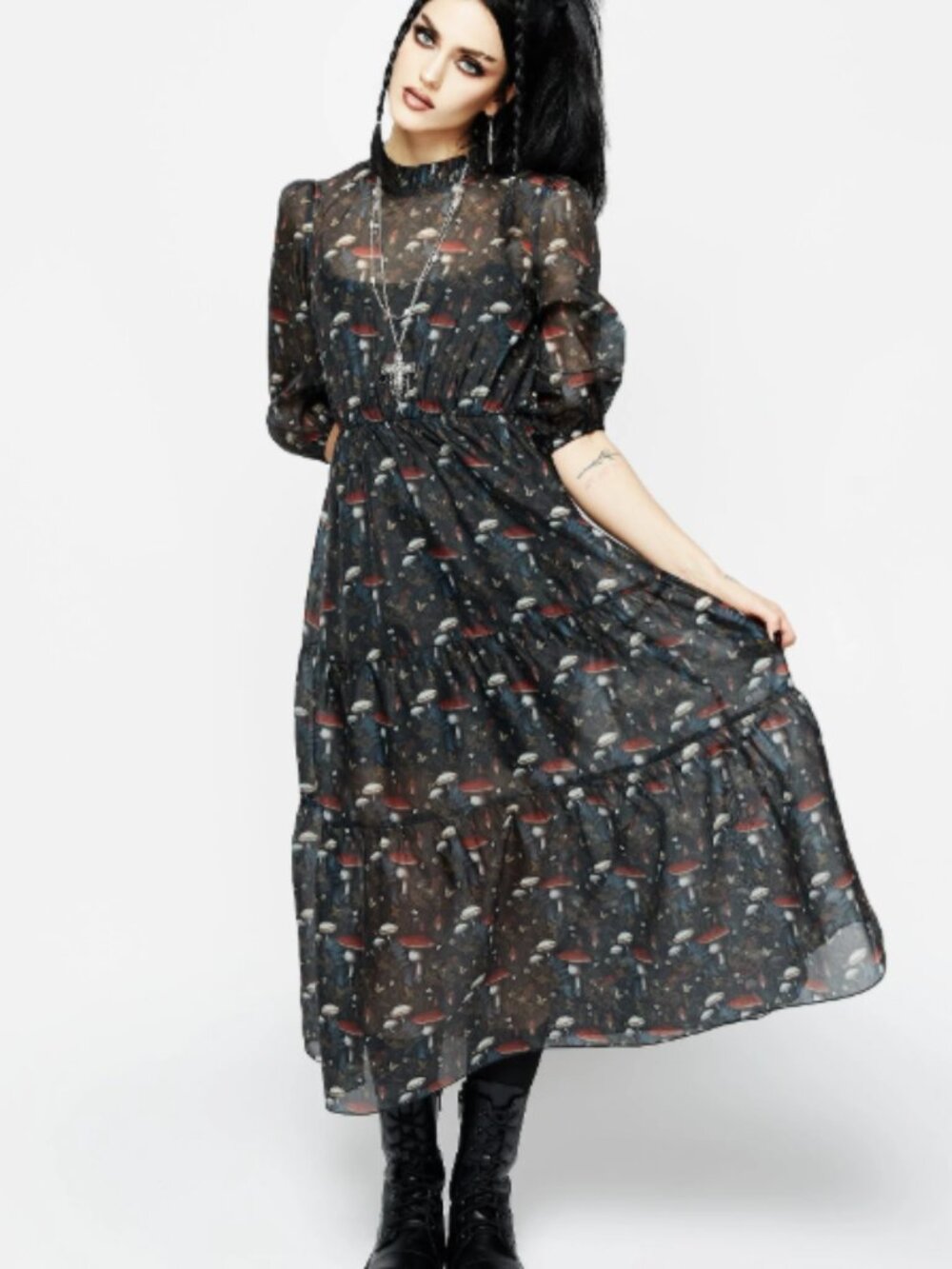 Disturbia Amanita Organza Tiered Midaxi Dress - 8